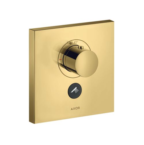 AXOR-HG-AXOR-ShowerSelect-Thermostat-HighFlow-Unterputz-eckig-fuer-1-Verbraucher-und-einen-zusaetzlichen-Abgang-Polished-Gold-Optic-36716990 gallery number 1